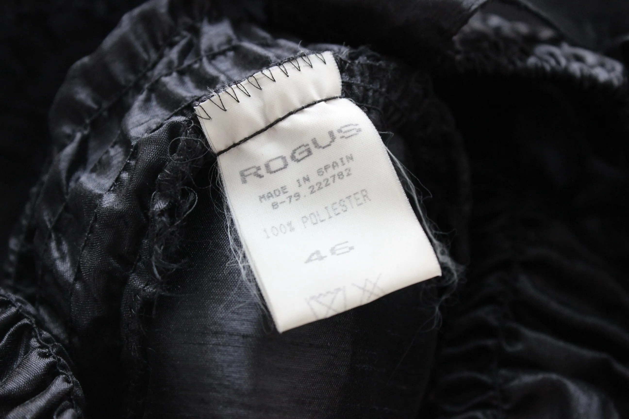 80s Spanish Origami Puff Ruffle Metallic Black Mini Dress