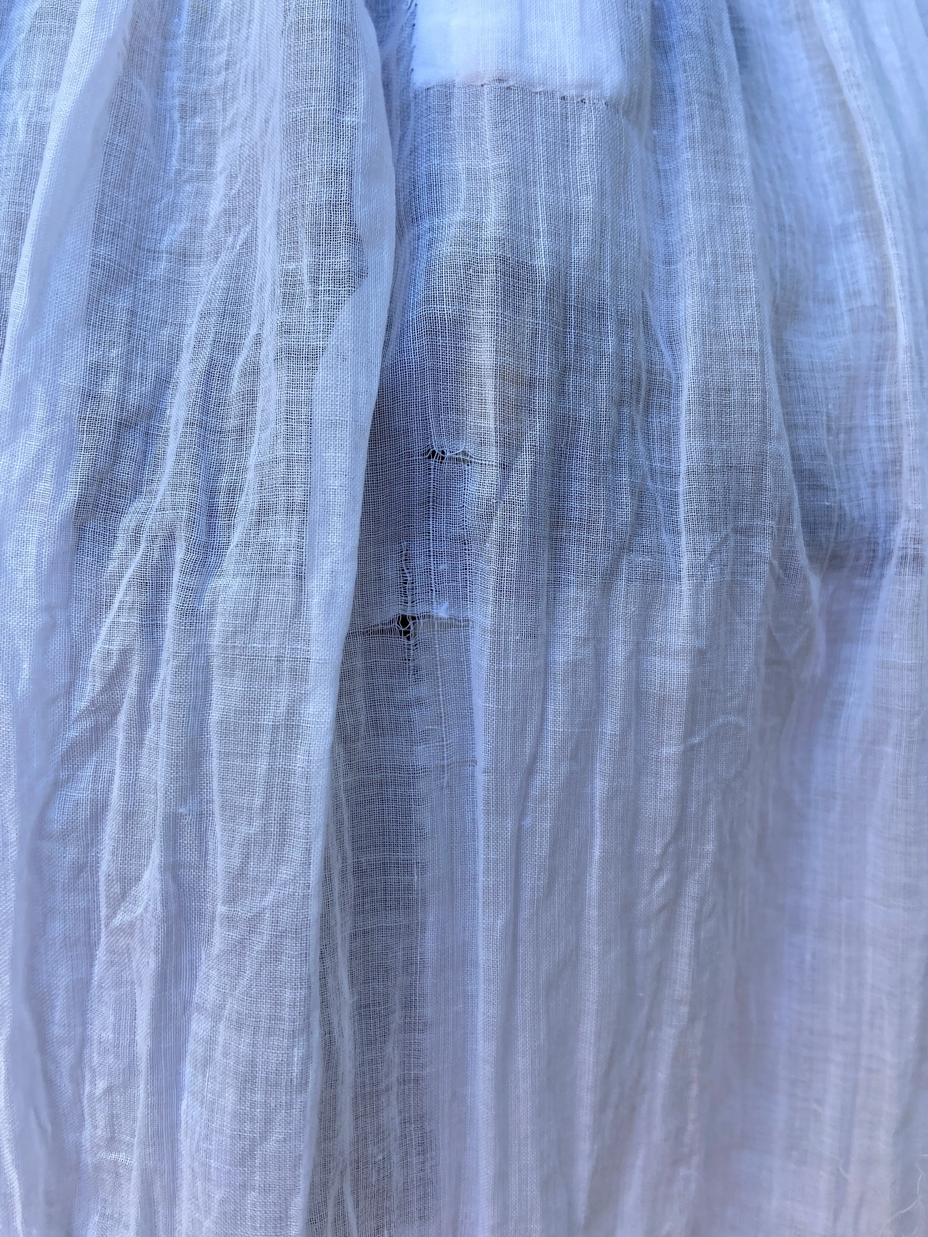 Antique Edwardian Cotton Lawn Ruffle Hem Skirt