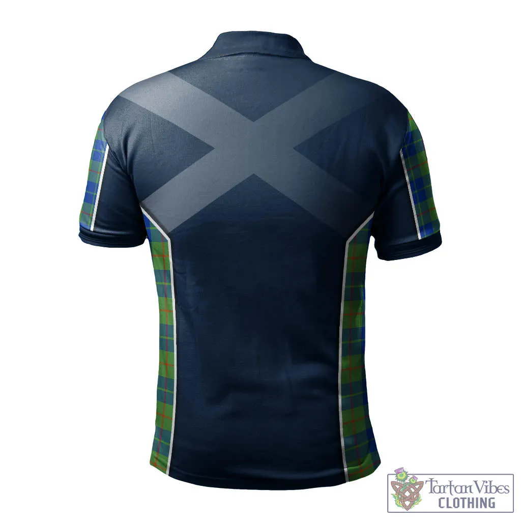 Barclay Hunting Ancient Tartan Men's Polo Shirt with Family Crest and Scottish Thistle Vibes Sport Style