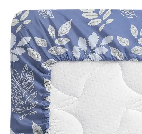 BSB HOME Cotton Rich 160tc Elastic Fitted Bedsheets with 2 Pillow Covers | Double Bed with Corner Fit Wrinkelfree Supersoft Floral Pattern Breathable |Size-72x68 6 inches | Light Grey and White