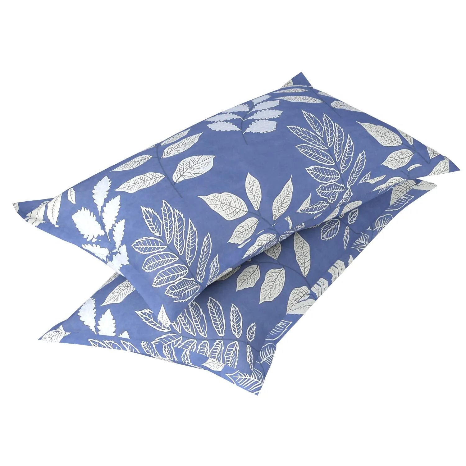 BSB HOME Cotton Rich 160tc Elastic Fitted Bedsheets with 2 Pillow Covers | Double Bed with Corner Fit Wrinkelfree Supersoft Floral Pattern Breathable |Size-72x68 6 inches | Light Grey and White