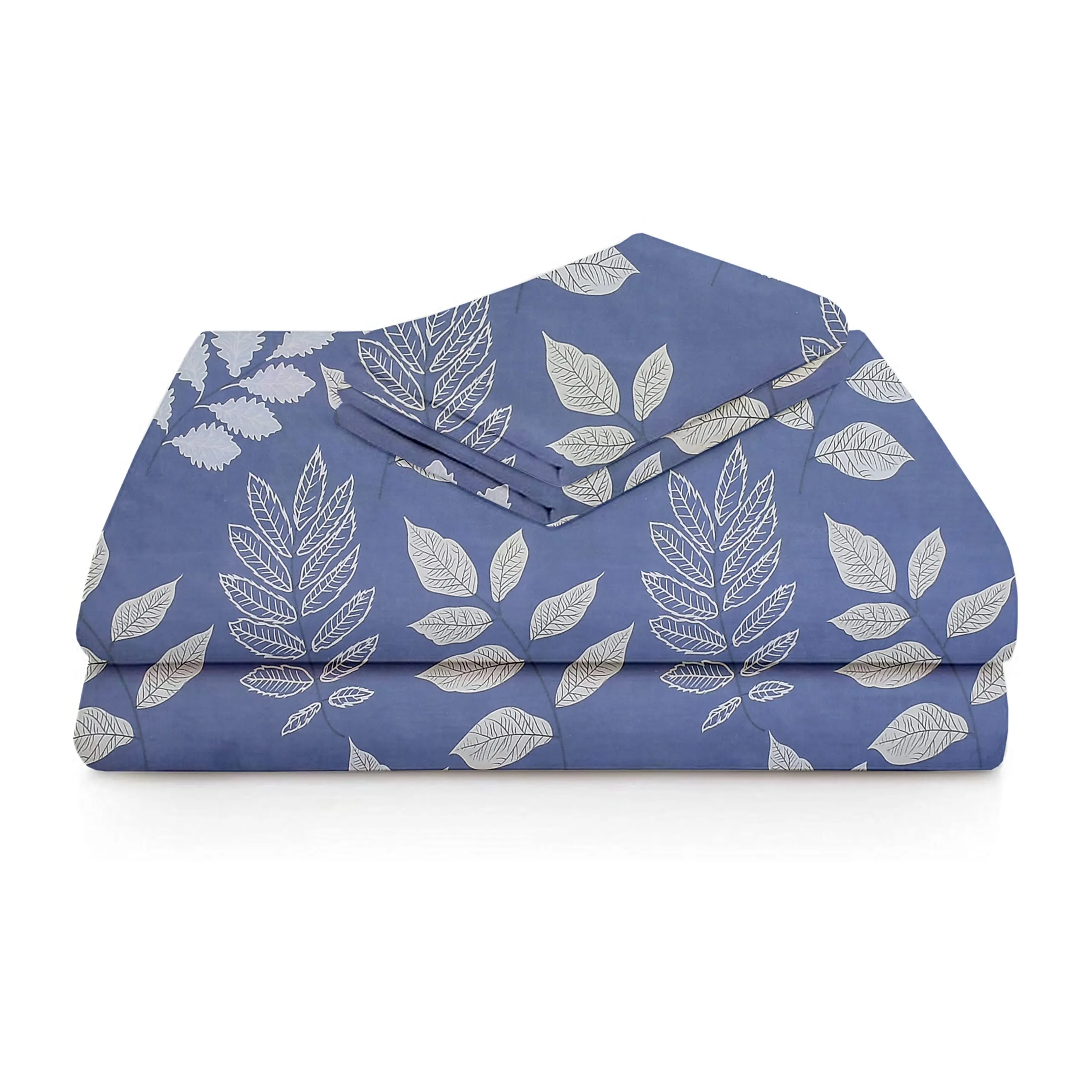 BSB HOME Cotton Rich 160tc Elastic Fitted Bedsheets with 2 Pillow Covers | Double Bed with Corner Fit Wrinkelfree Supersoft Floral Pattern Breathable |Size-72x68 6 inches | Light Grey and White