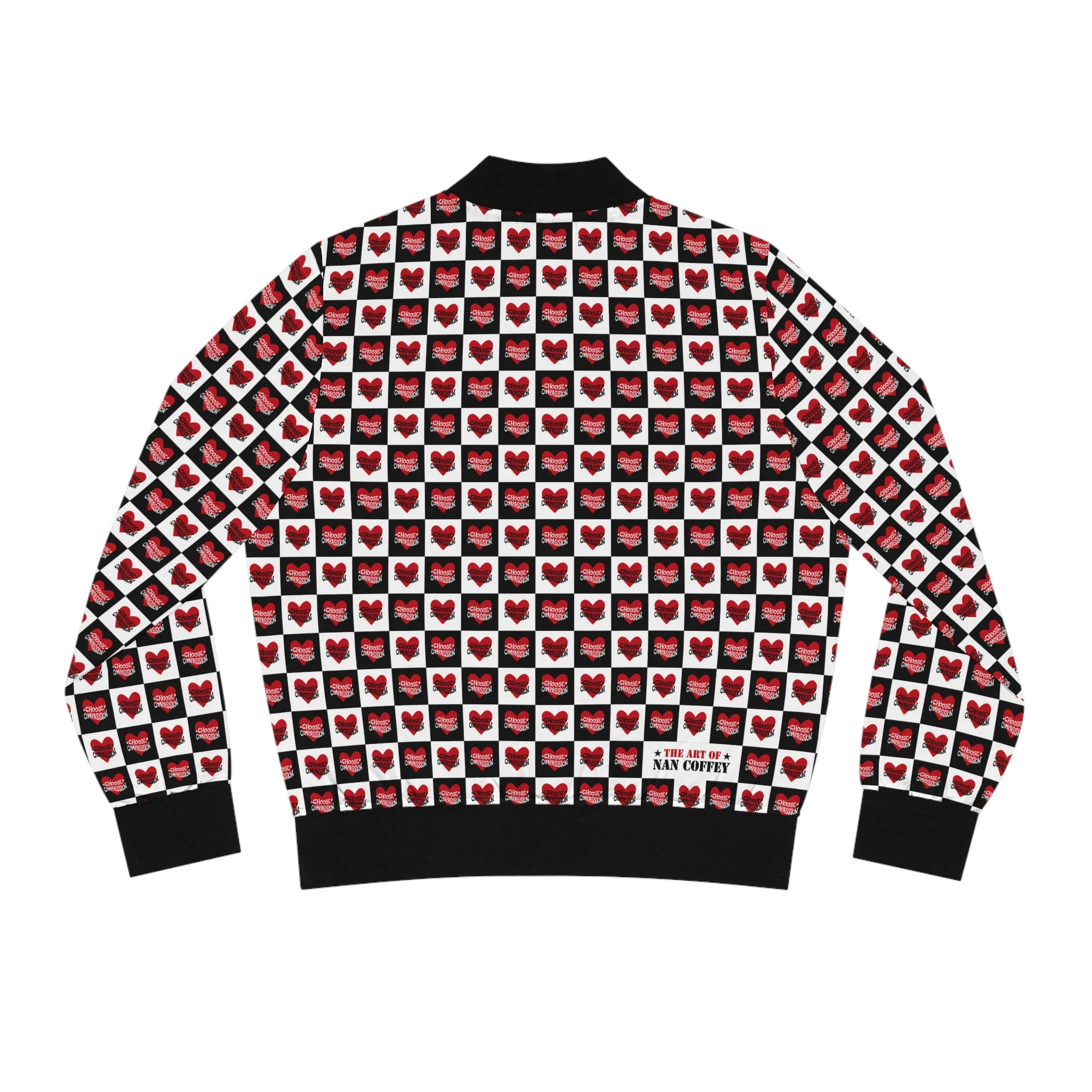 Choose Compassion Checkered Women's Bomber Jacket