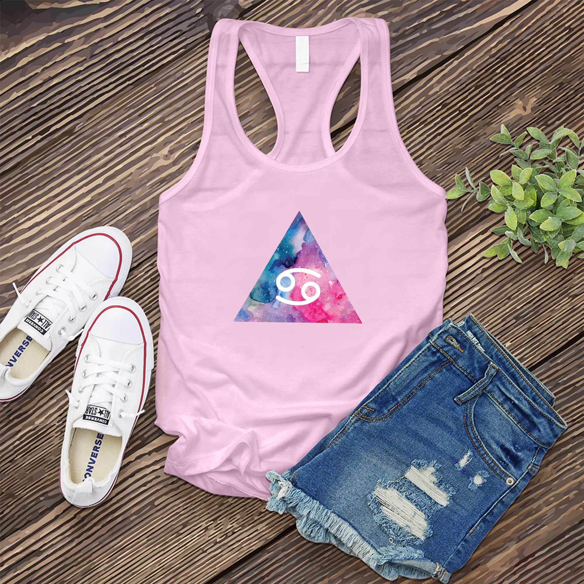 Colorful Cancer Symbol Triangle Women's Tank Top