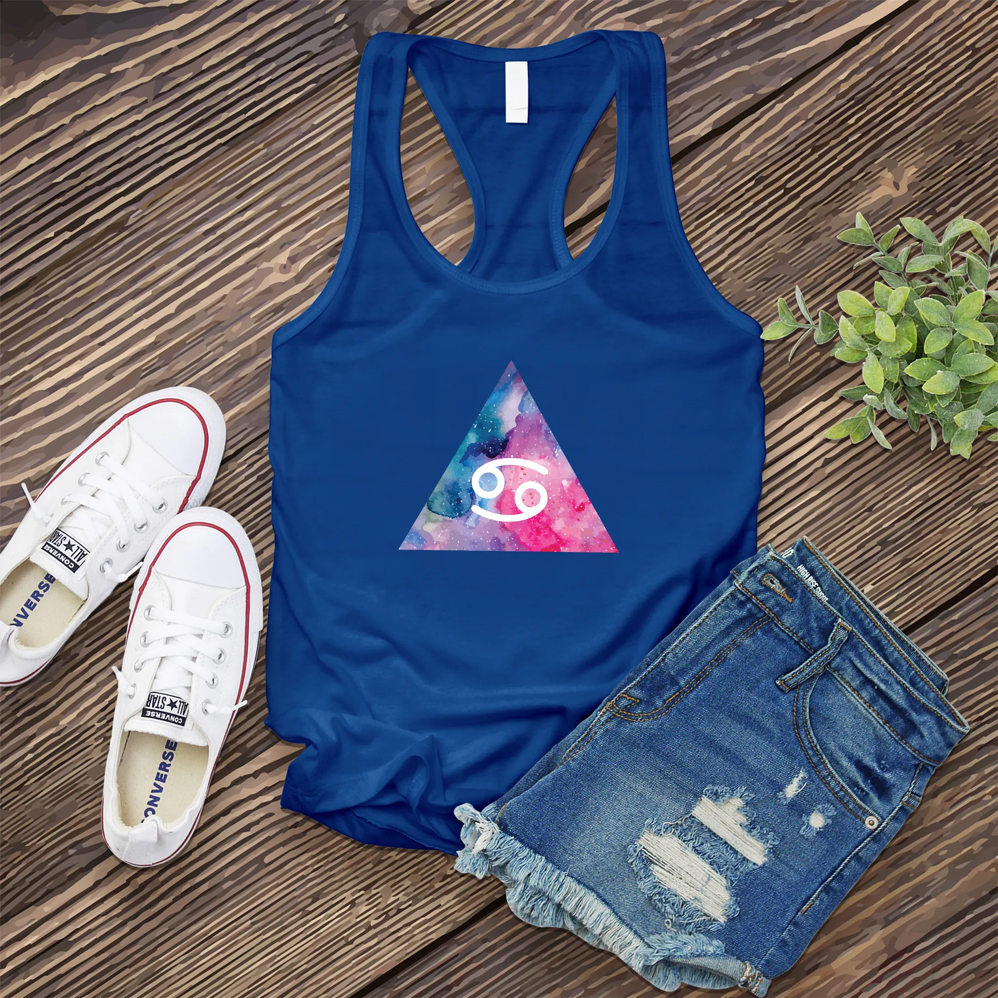Colorful Cancer Symbol Triangle Women's Tank Top