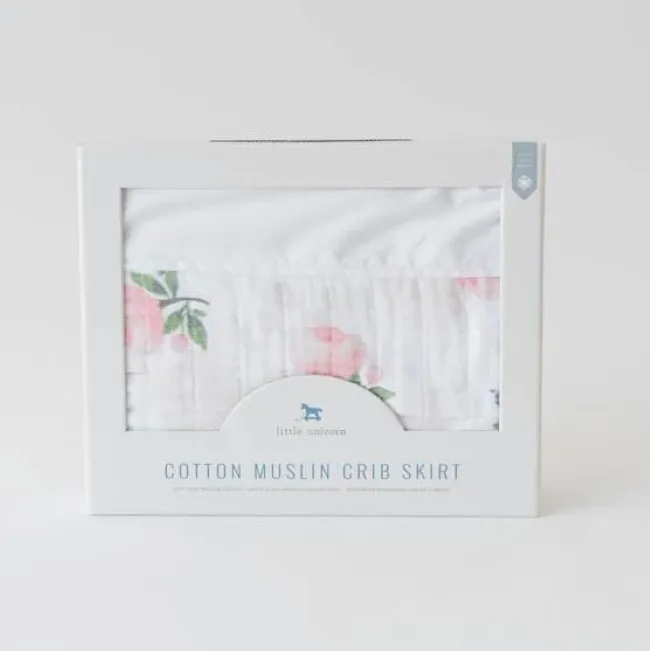 Crib Skirt Muslin | Water Color Rose