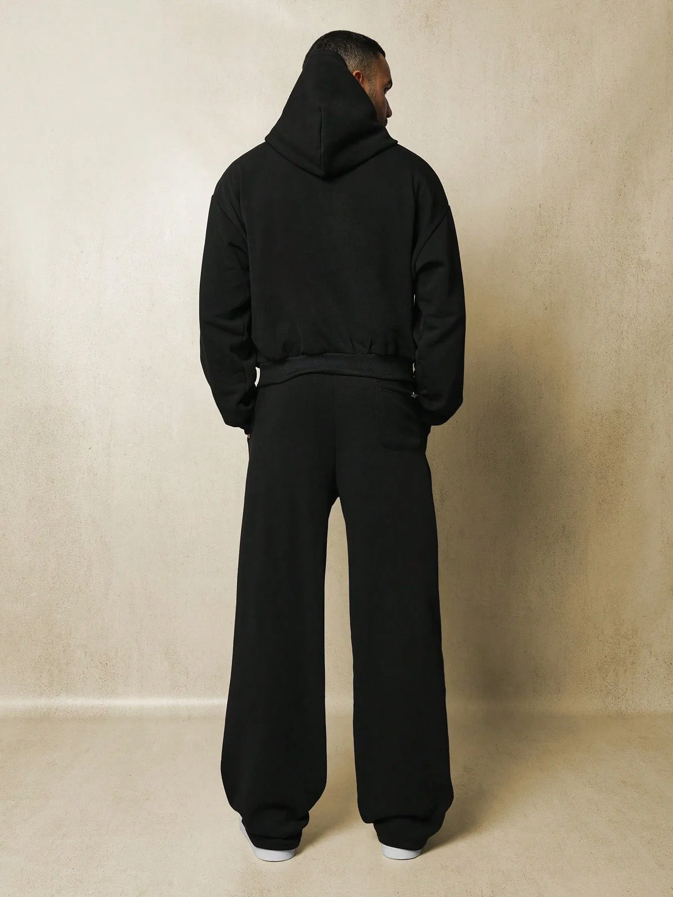 Crop Fit Overhead Essential Hoodie And Pull On Sweatpants 2 Piece Set