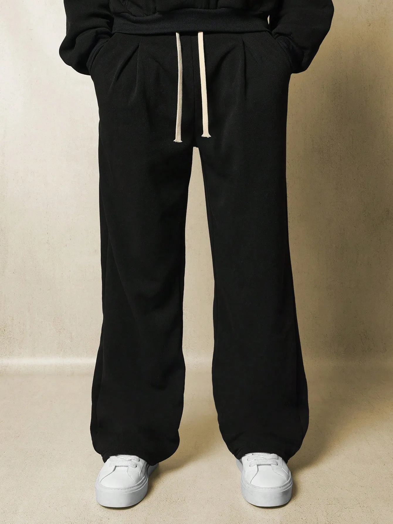Crop Fit Overhead Essential Hoodie And Pull On Sweatpants 2 Piece Set