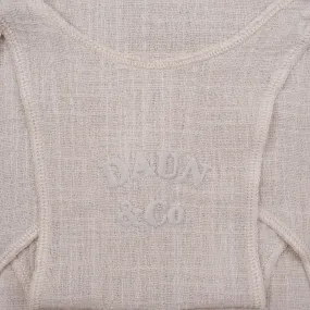 DAUN RACER TANK TOP - Cotton Gauze | Light Grey Greige