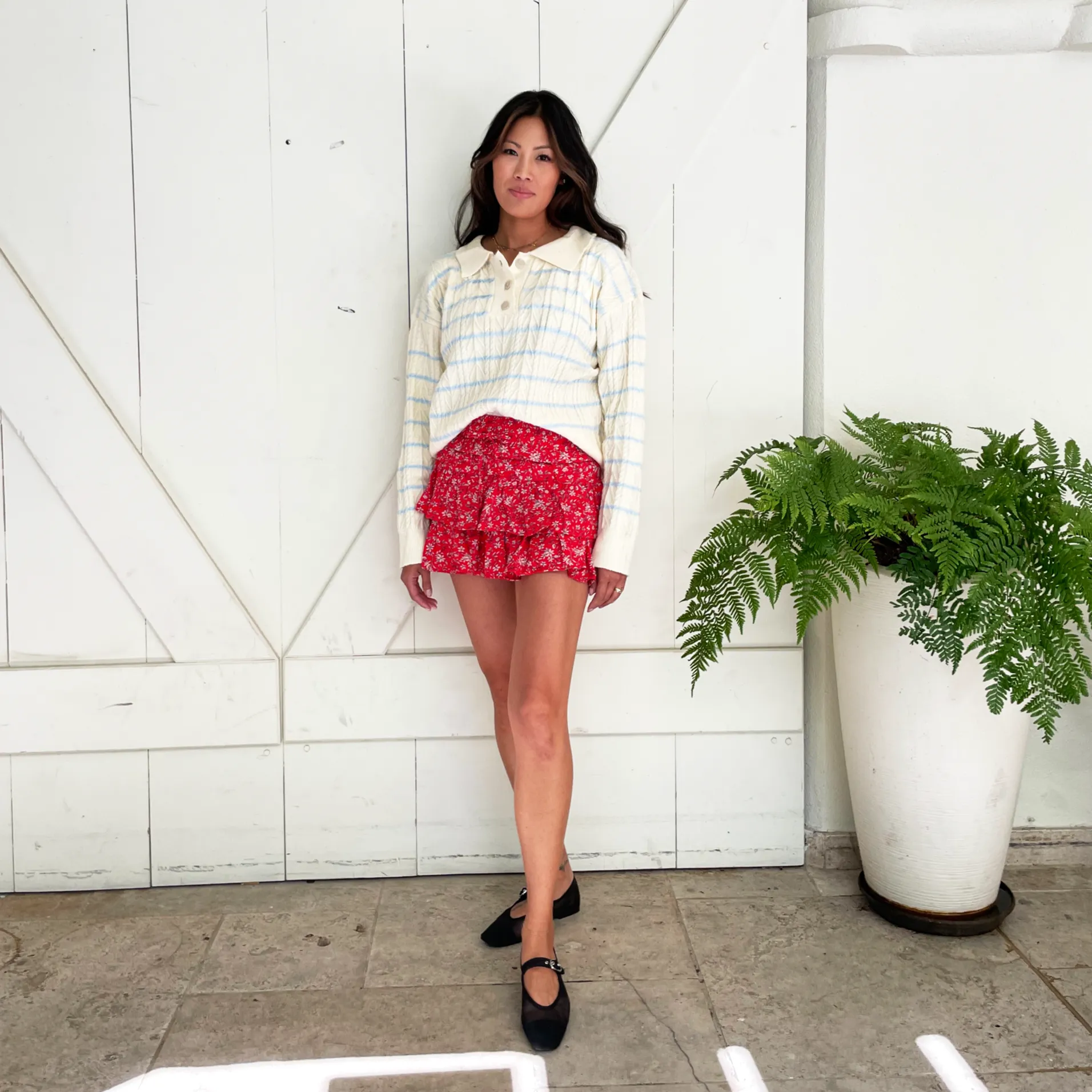 Floral Ruffle Mini Skort