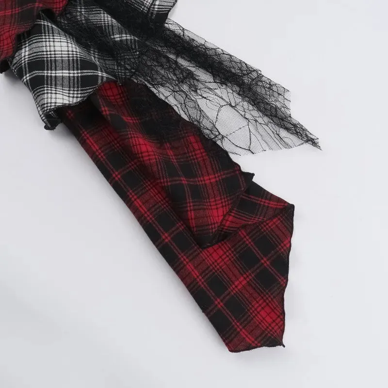 Grunge Chaos Asymmetrical Plaid Skirt