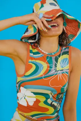 Hawaiian Puff Print Tank Top
