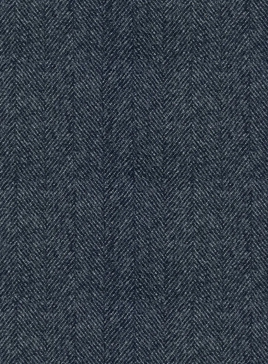 Highlander Heavy Blue Herringbone Tweed Hunting Vest