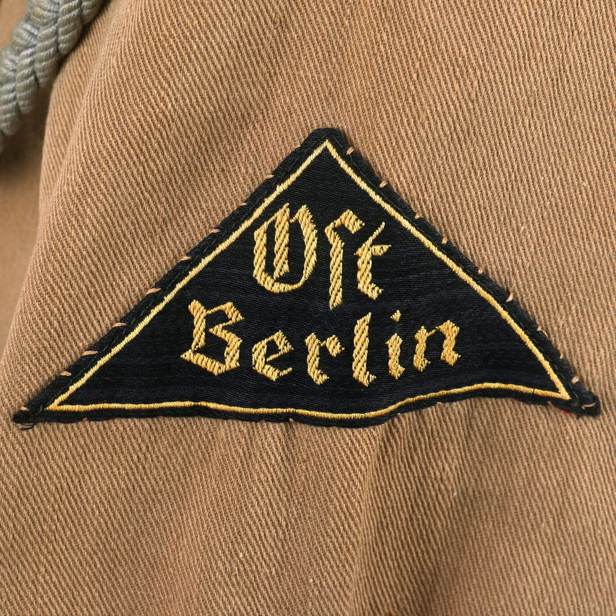 Original German WWII HJ Youth East Berlin Motor HJ Oberkameradschaftsführer Uniform Tan Shirt with Scarf & Armband - Bann 200