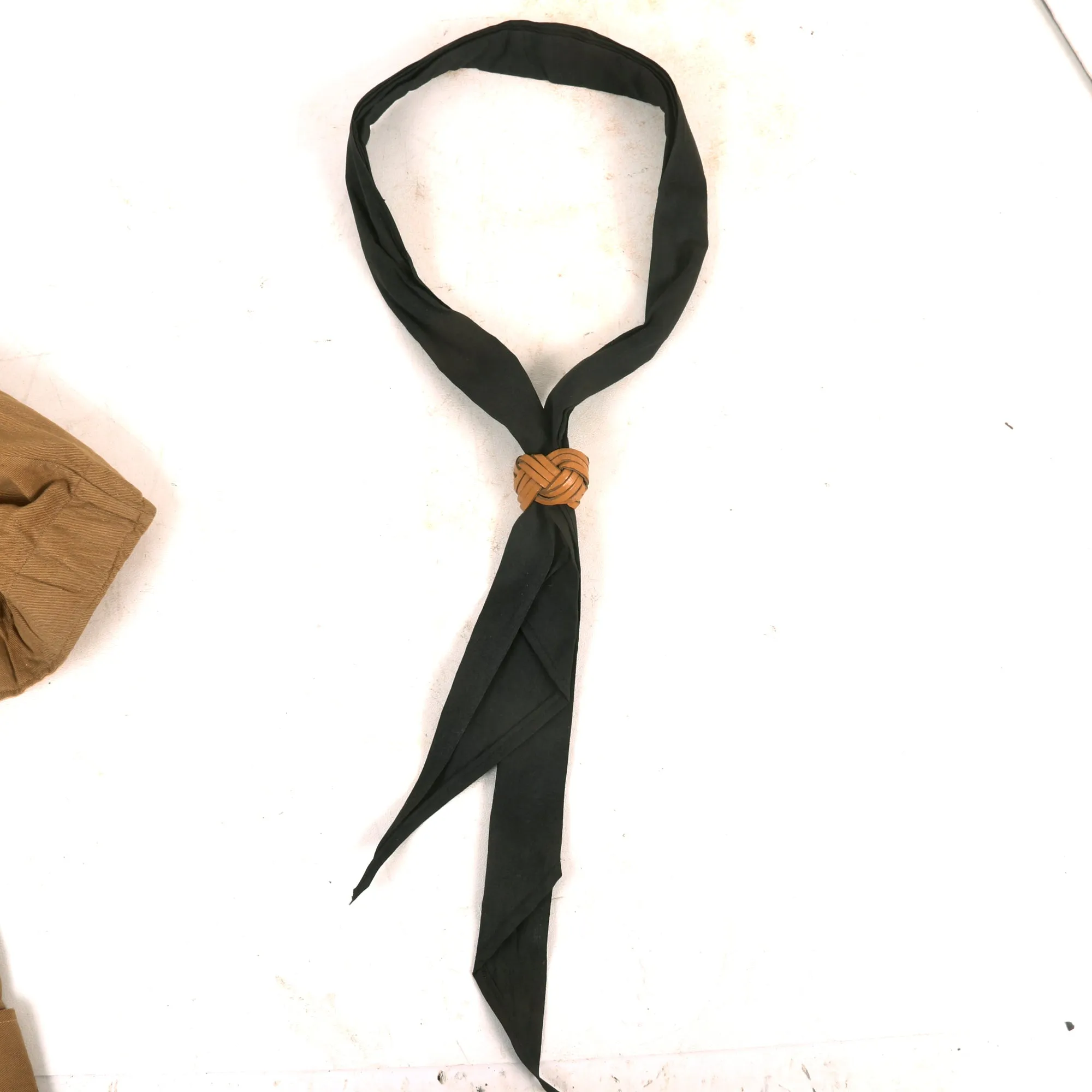 Original German WWII HJ Youth East Berlin Motor HJ Oberkameradschaftsführer Uniform Tan Shirt with Scarf & Armband - Bann 200