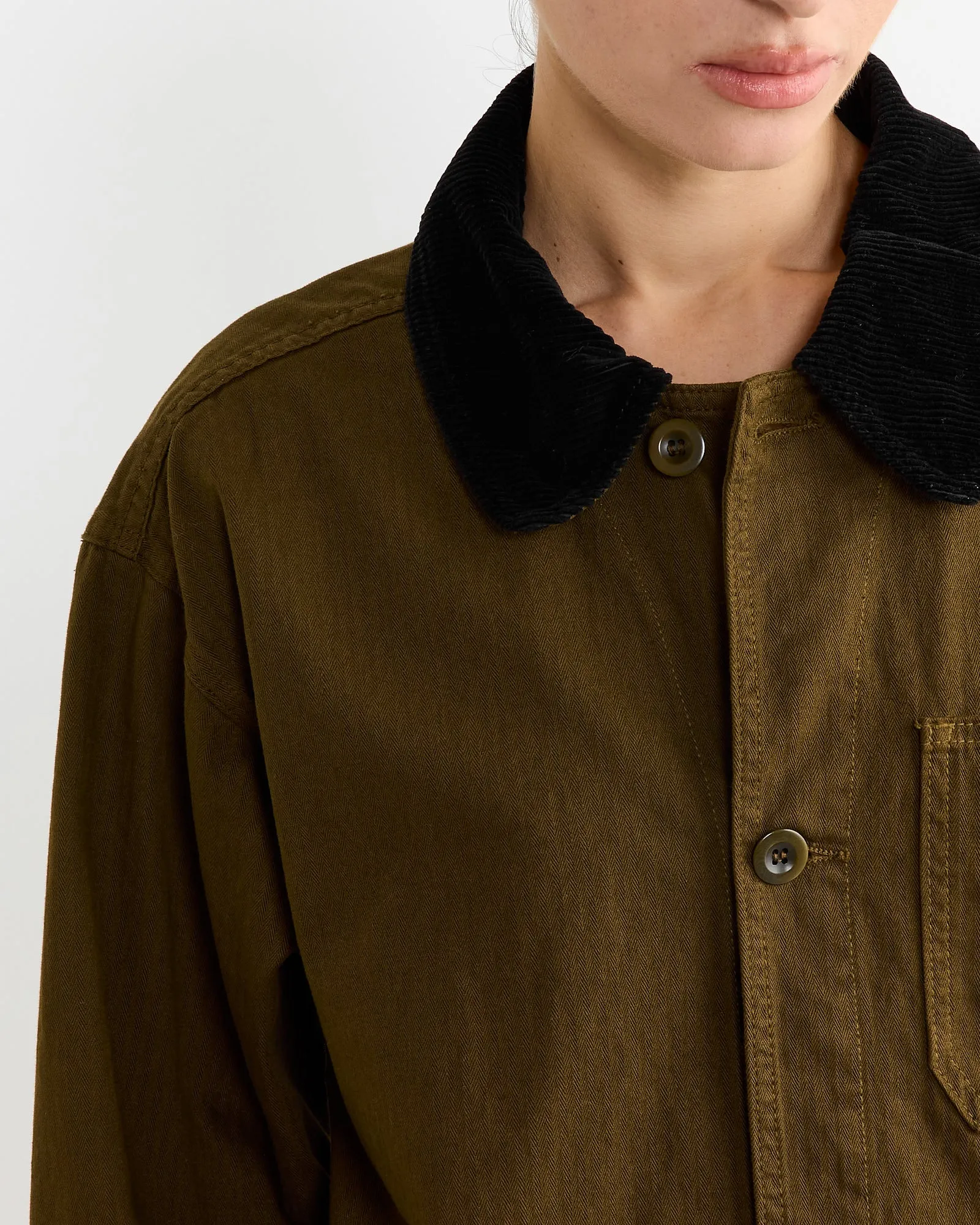 Painter Coat in Dark Olive