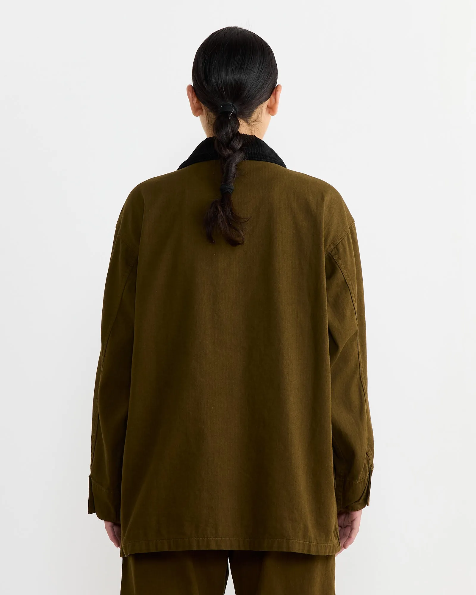 Painter Coat in Dark Olive