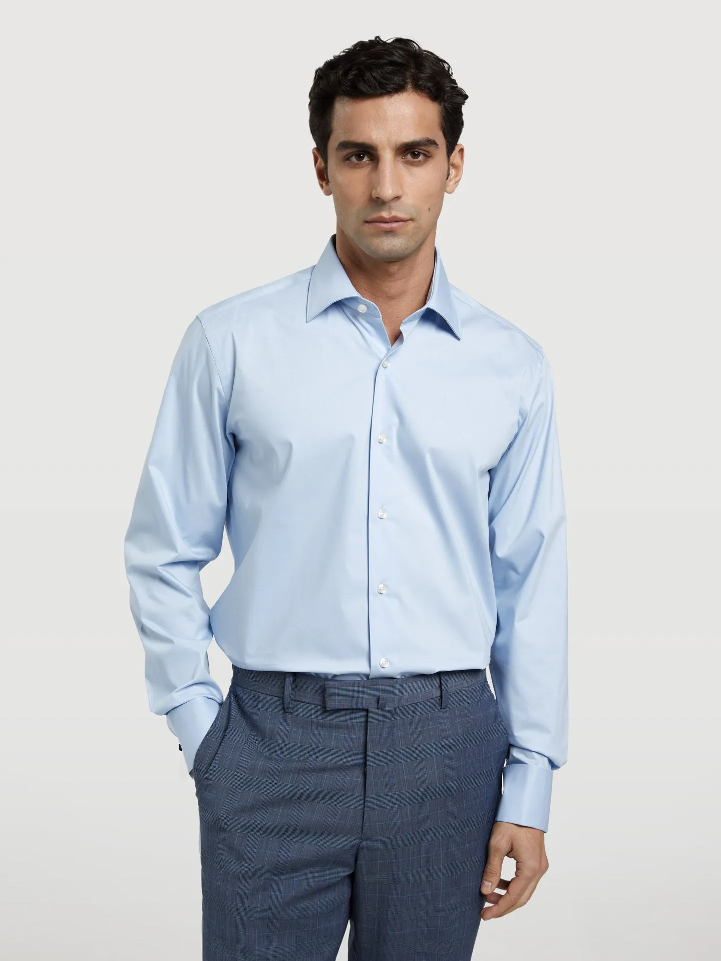 Regular fit k-easy plain poplin comfort formal shirt