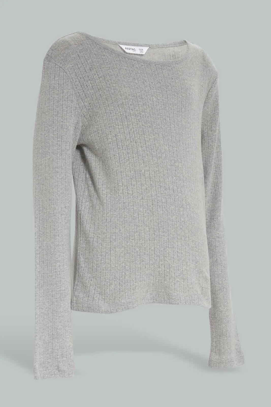 Senior Girls Grey Ribbed Thermal Top