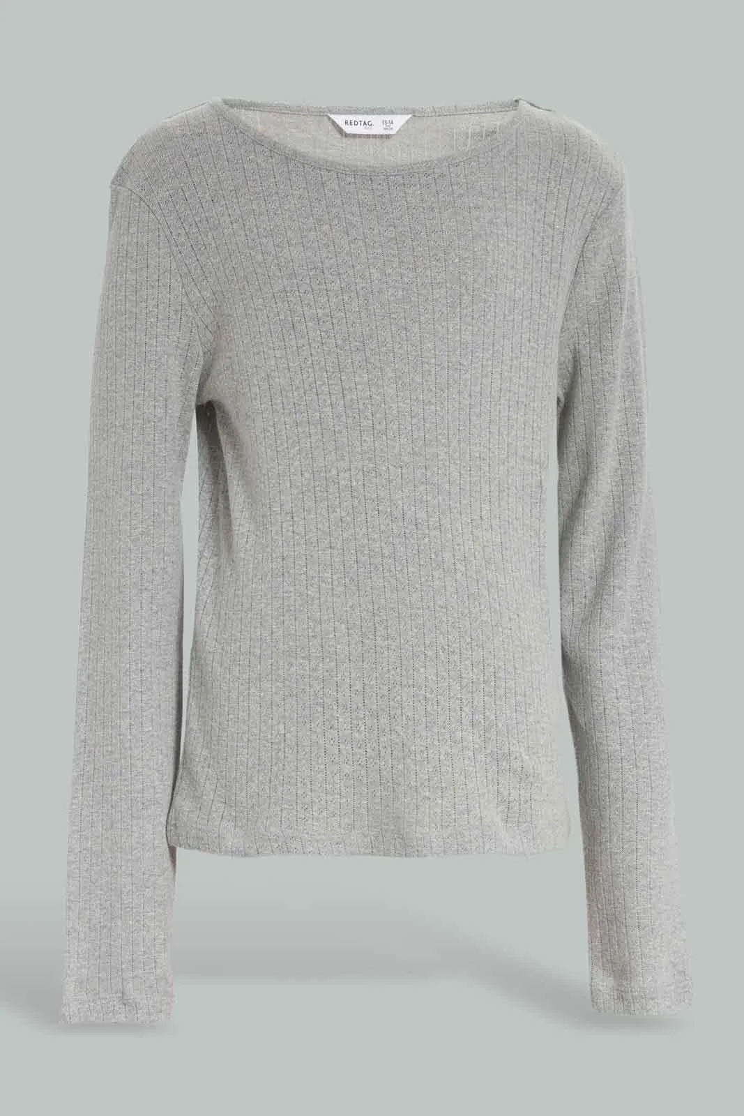 Senior Girls Grey Ribbed Thermal Top