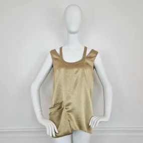 Top Marni seta oro spalmato