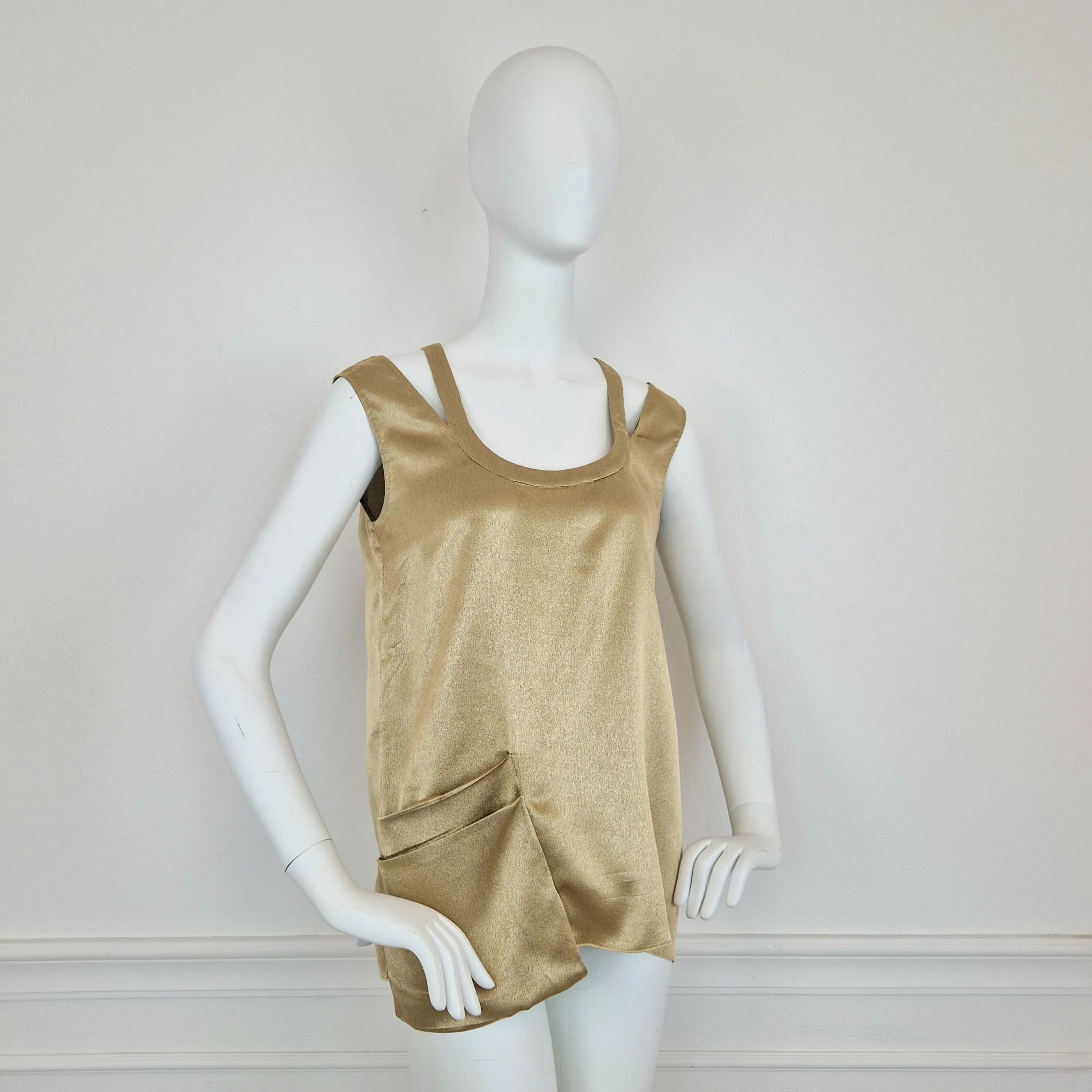 Top Marni seta oro spalmato