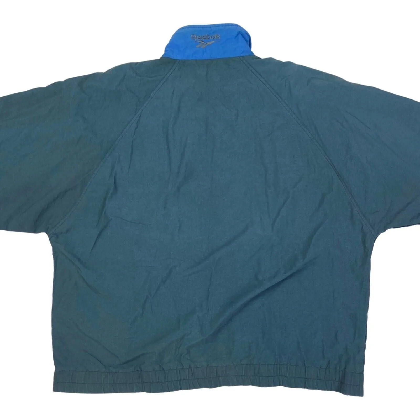 Vintage 90s Grey Yellow Blue Embroidered Reebok Windbreaker Jacket Coat XXL