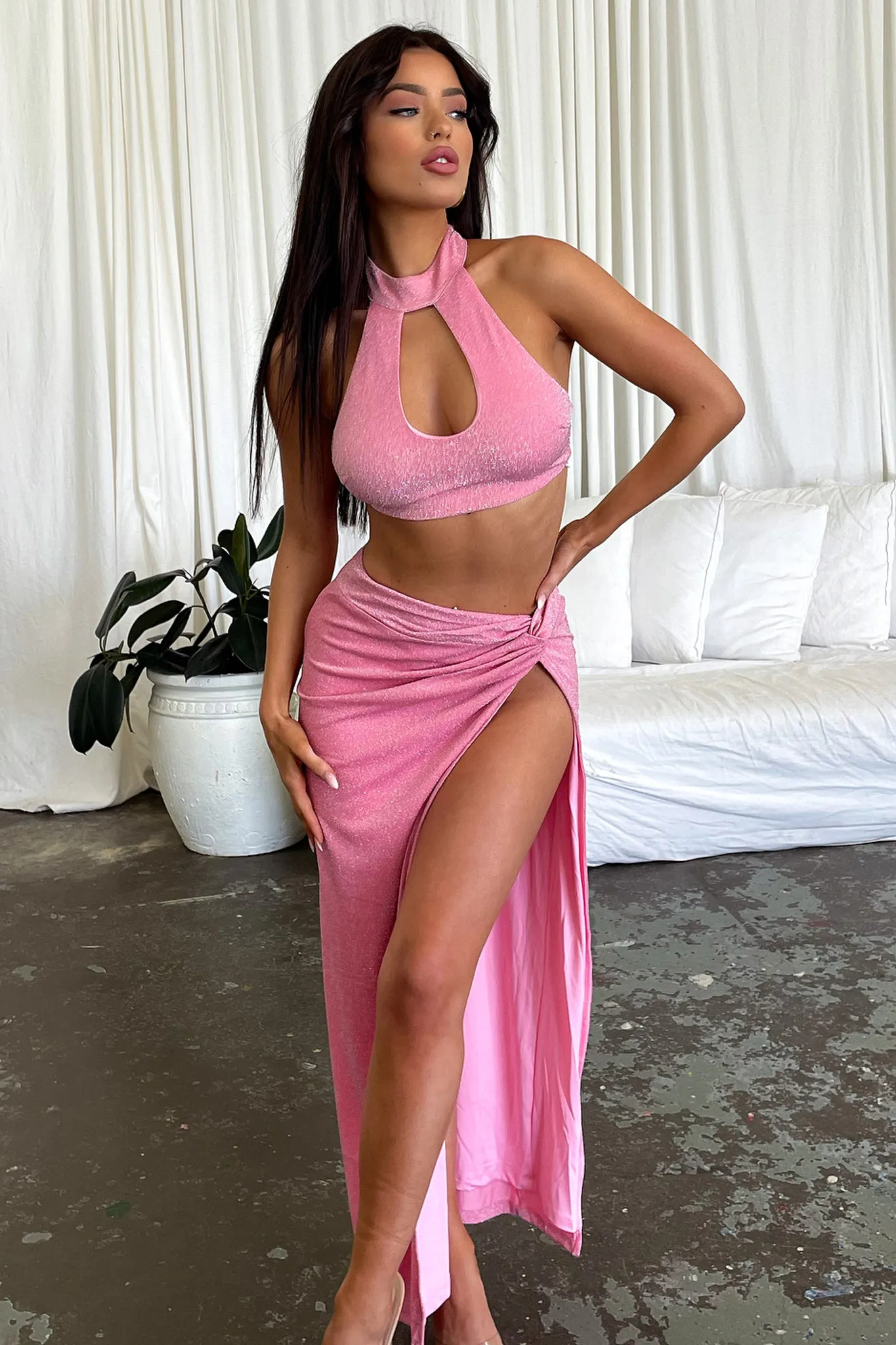 Winx Crop - Pink Glitter