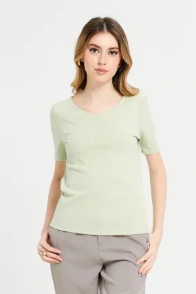 Women Mint Formal Jersey Top