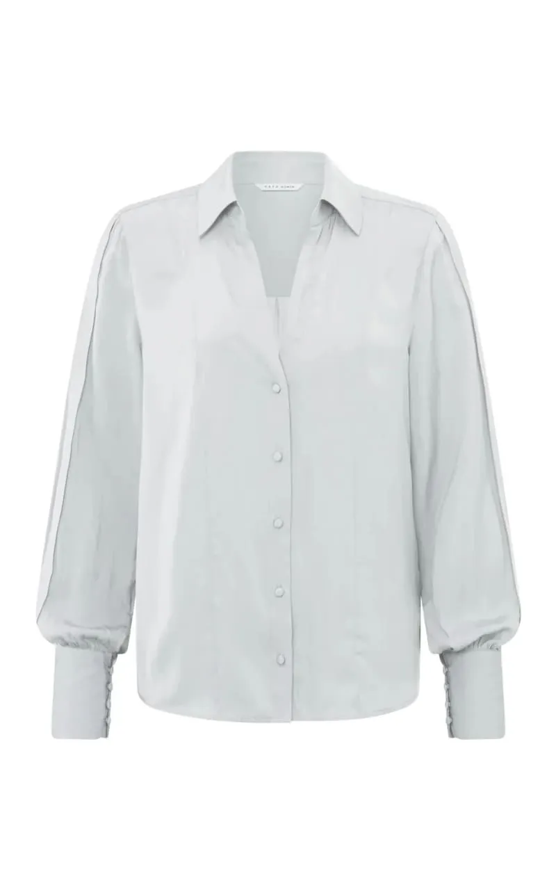 Yaya - Buttoned Blouse with Pleat Details