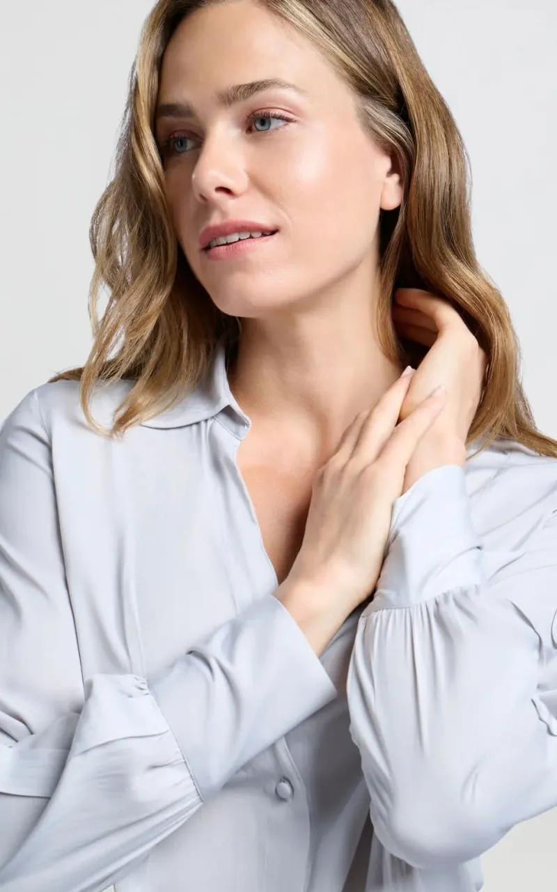 Yaya - Buttoned Blouse with Pleat Details
